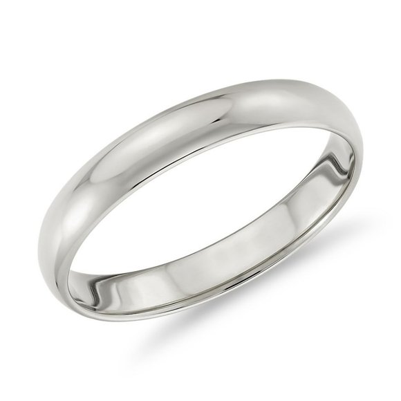 Classic Wedding Ring in 14k White Gold (3 mm ) - Picture 1 of 4